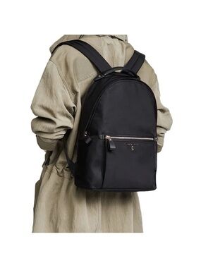 NWT Michael Kors Black Nylon Zip-Front Backpack